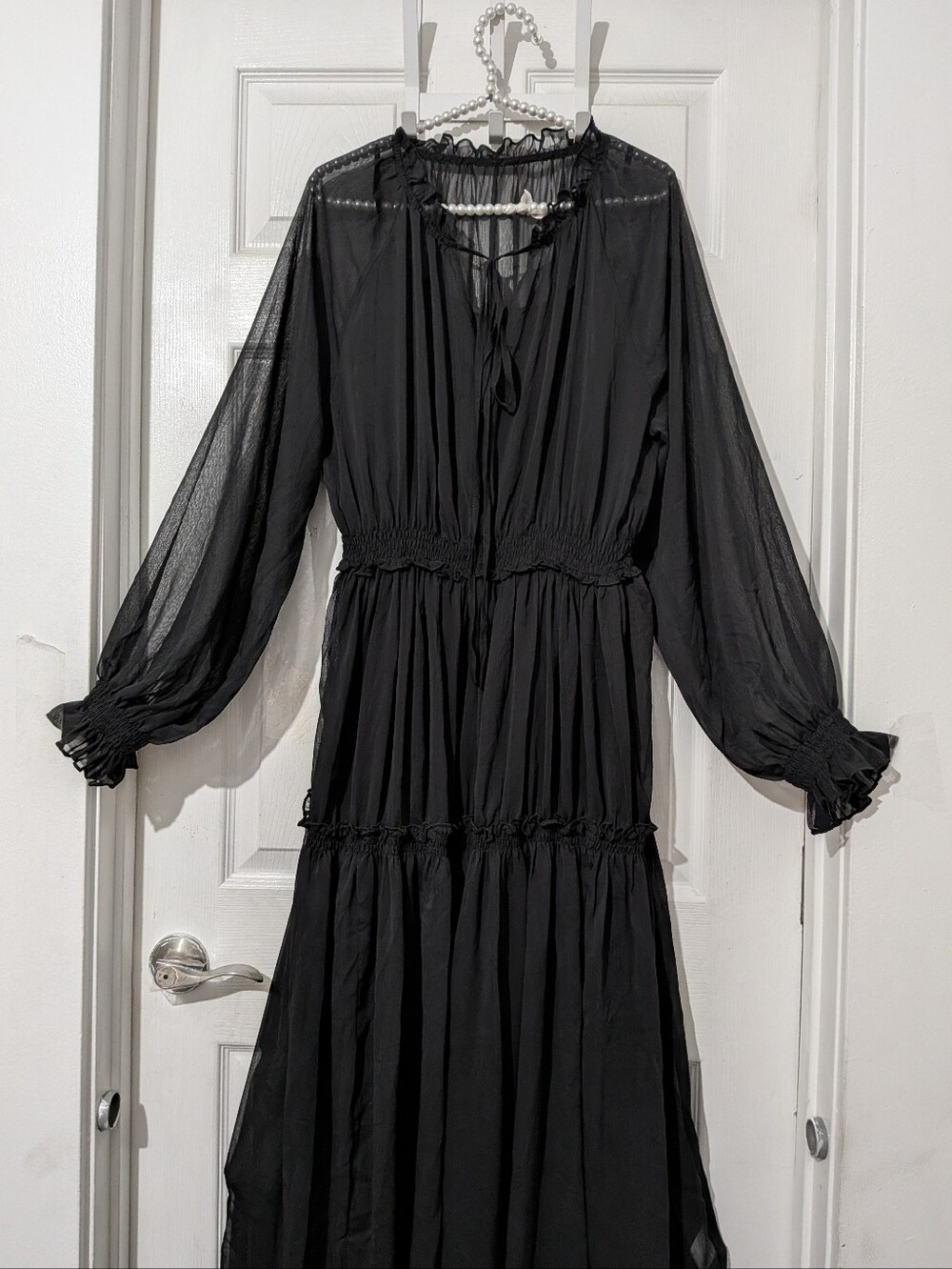 Commense Ruffled Chiffon Semi-Sheer Dress without belt - Picture 12 of 15